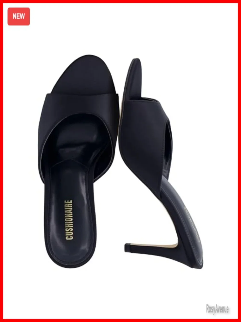 Heeled Mule Sandal with Cushioned Memory Foam Insole and Stiletto Heel